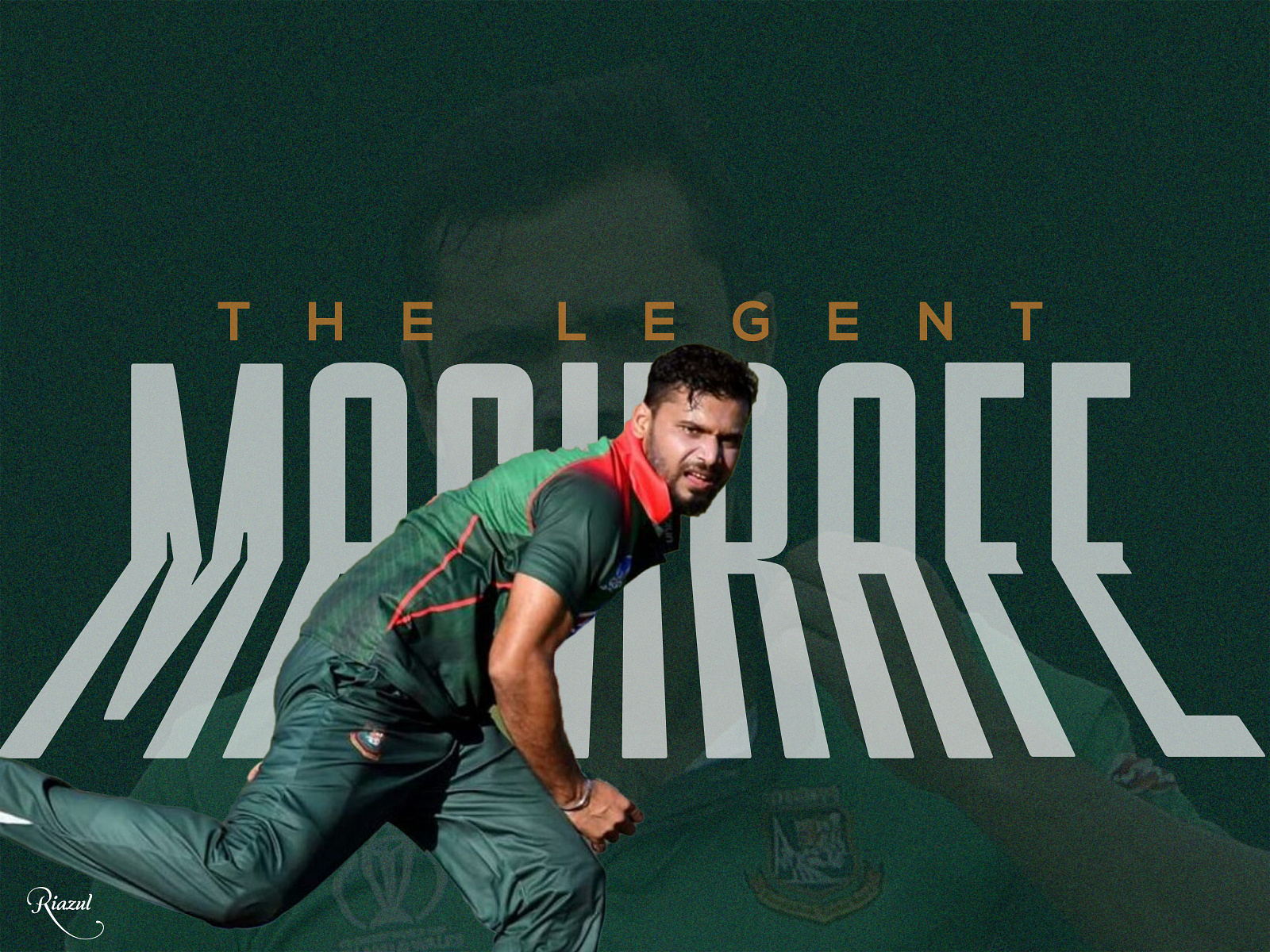 Mashrafe Bin Mortaza Poster design by Md. Riazul Hasan on Dribbble 