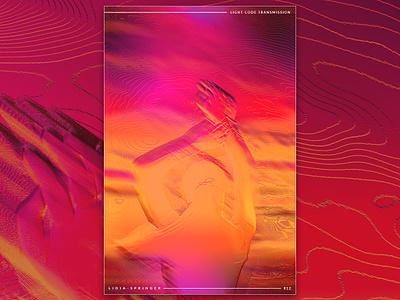 Light Code Transmission art art license awakening chrome digital art generative art girl illustration lidiaspringer orange red rendering sea sun sunset sunset colors