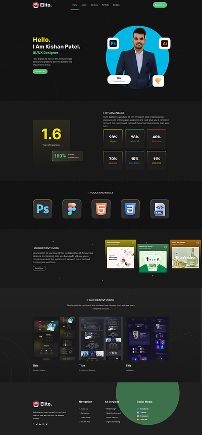 Portfolio Website Ui Design branding design figma graphic design graphics illustration logo ui ux vector webdesign