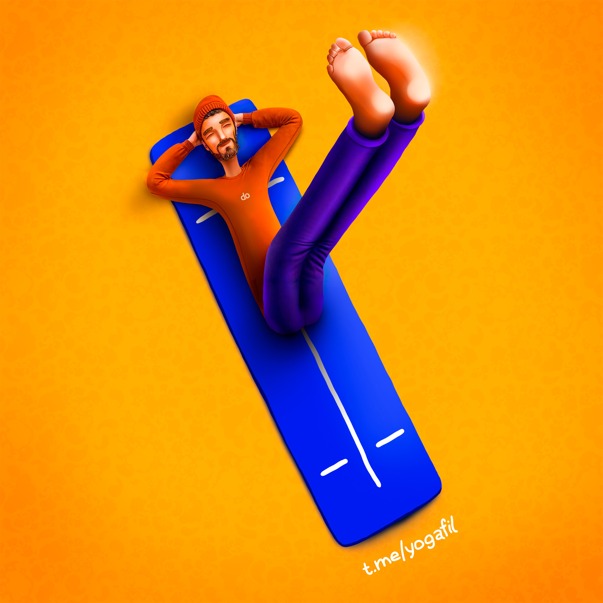 Sri Sri Yoga asana character illustration yoga