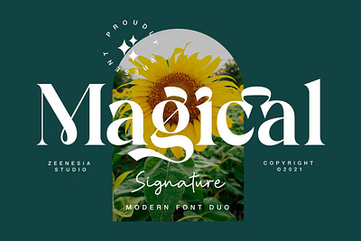 Magical Signature - Modern Font Duo advertising book branding display elegant font fontduo invitation logo packaging script signature wedding