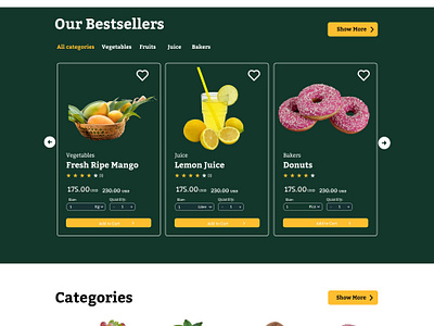 FoodZone Ecommerce website design. foodshop ui uiux design