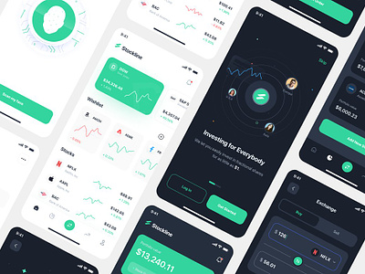 Stockline - Stock Market App UI Kit crypto cryptocurrency finance financial fintech mobile product design stock ui design ui ux user interface user interface design ux design