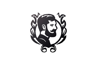 Bearded Man Vintage Emblem Logo barber barbershop beard bearded buy cut emblem logo logos logotype man sale sales shop vintage