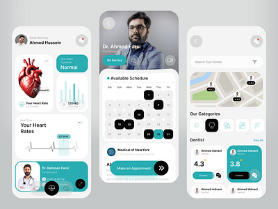 Health Care mobile application UI/UX app design inspiration branding design glassmorphism healthcare app home screen inter light blue light mode minim minimalist mobile app product design ui ui ux ui ux design user experience ux white