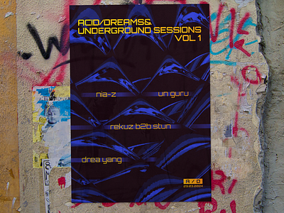 Acid/Dreams & Underground Sessions - Dance Event Poster abstract acid album artwork branding concept cover design graphic design poster