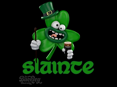 Sláinte 3d art beer c4d character design design editorial funny guinness illustration illustrator ireland irish saint patrick shamrock st. patrick st. patricks day