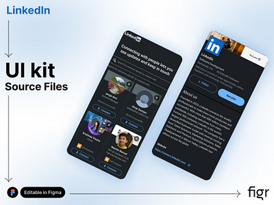 Make LinkedIn UI your own app design app ui kit branding design editable figma free kit linkedin mockup platform professional social media template ui ui kit ui ux web app web design website