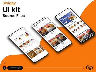 Make Swiggy UI your own android app design branding deliveroo delivery design figma food food delivery free kit landing page mobile app swiggy ui ui ux web app web design website zomato