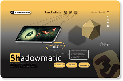 Shadowmatic - mobile game information 3d android animation appstore award branding design game google play graphic design illustration ios logo mobilegame motion graphics puzzle relax shadowmatic ui