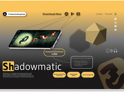 Shadowmatic - mobile game information 3d android animation appstore award branding design game google play graphic design illustration ios logo mobilegame motion graphics puzzle relax shadowmatic ui