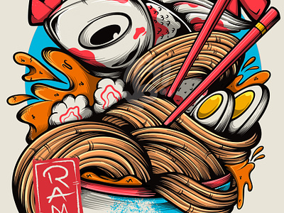 SUPER RAMEN art character design doodle food graphic design illustration japanese noodle ramen vector