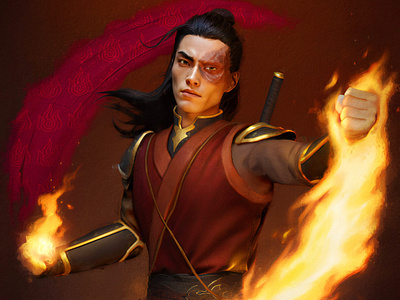 Adult Fire Lord Zuko 3d atla avatar character design illustration realistic render stable diffusion the last airbender