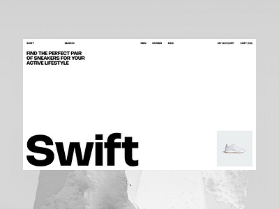 Swift - Sneaker Shoes Website 3d animation branding graphic graphic design interface landingpage logo motion graphics nike shoes shot sneaker ui uiux user ux website