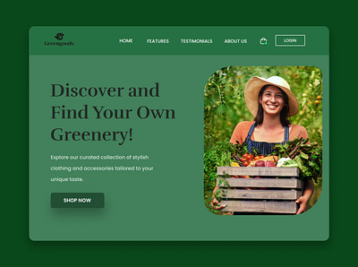 Website Landing Page branding design designer designinspiration dribbblecommunity dribble explore figma fyp graphic design greengoods illustration landingpage logo ui ux webdesign website