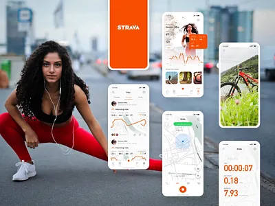 Strava UX/UI Redesign + Motion branding design logo strava ui ux