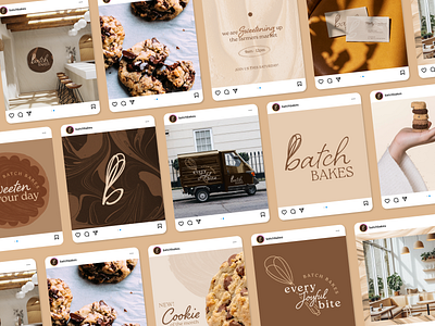 Batch Bakes Social Art Direction bakery brand identity branding cookies family business instagram posts logo social media mockup treats whisk woman owned business