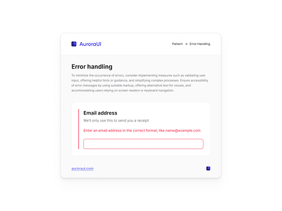 Error Handling Pattern - AuroraUI auroraui design design system error error handling figma interface light pattern ui ux ux patterns