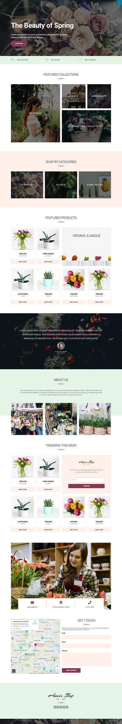 Florist - Landing Page branding ecommerce elementor landing page web design woocommerce wordpress landing page wordpress website design