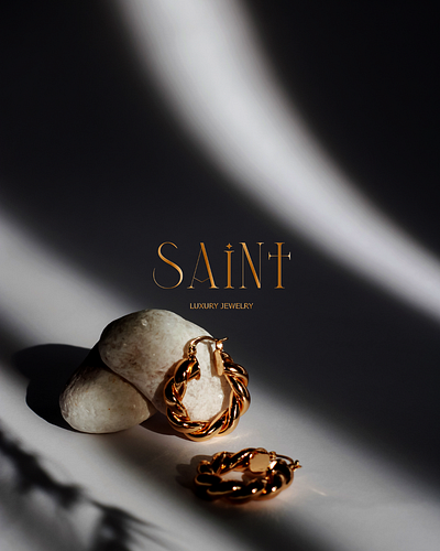 Saint Luxury Jewelry brand design brand designer branding graphic design jewelry logo design luxury brand minimal saint typography