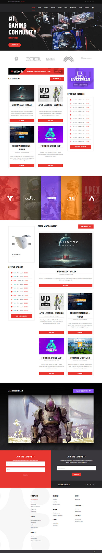 "eSports Wordpress Website" ecommerce elementor woocommerce wordpress wordpress website