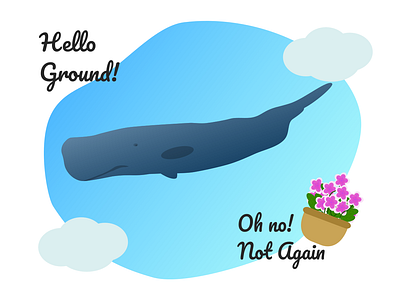 Sperm Whale and a Bowl of Petunias design douglas adams galaxy graphic design hitchhiker illustration inkscape petunia vector whale