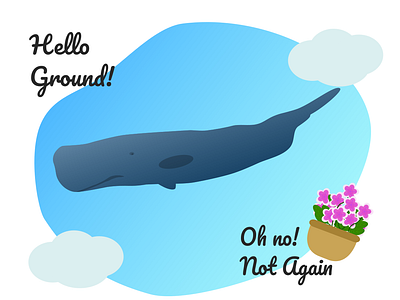 Sperm Whale and a Bowl of Petunias design douglas adams galaxy graphic design hitchhiker illustration inkscape petunia vector whale