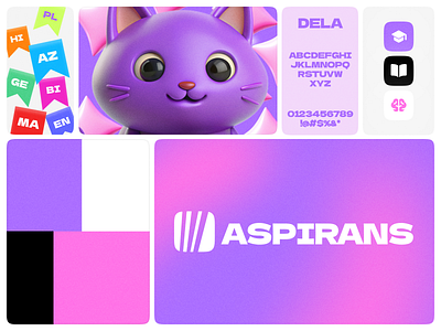 Branding for Aspirans 3d branding cat graphic design icons illustrations logo ui