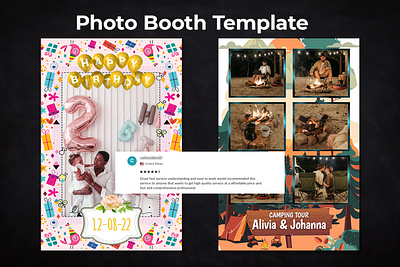 Photo booth template, strip, 360 overlay design album graphic design logo motion graphics