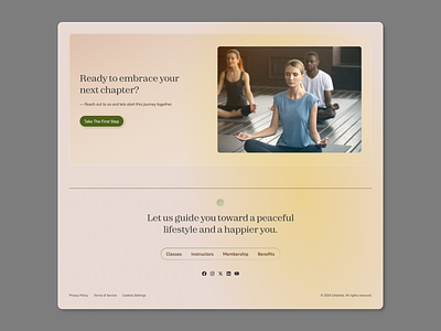 Contact Section + Footer Section Yoga Studio Landing Page design landingpage ui uidesign ux webdesign