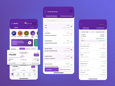 StokIt- Fantasy trading app ui