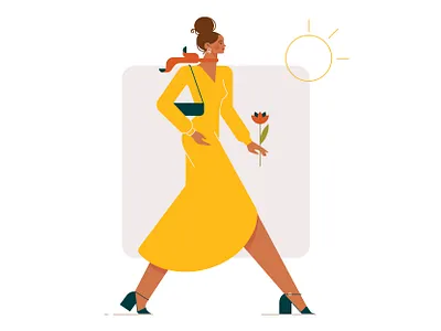 Yellow dress 2d character design fashion fashion illustration flat illustration girl graphic design illustration stylish woman vector woman