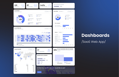 Dashboards for a Web App ai conersationalai dashboard data metrics product design saas ui ux uxui voicebot webapp