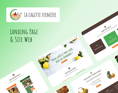 La Cagette Fermière communication design food green landing page logo mockup project student webdesign website