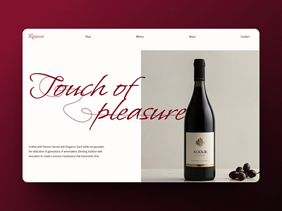 RESERVE - Wine Shop Web Design advertising brand identity branding design designer e commerce landing page layout minimalism minimalist mockup product saas shop typography ui ux web design website wine