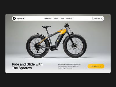 Sparrow - e-bike Company Website Design branding figma graphic design landing page logo typography ui ui design ux website