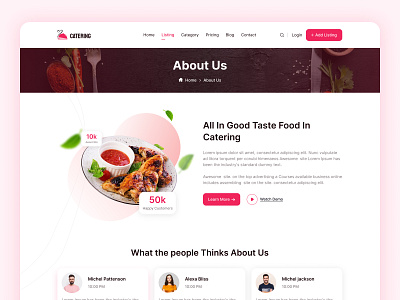 Restaurant About Page Design about about page adobe xd design figma framer gaming graphic design illustration logo restaurant restaurant about page restaurant design trendy design typography ui ux vector webflow design website about page
