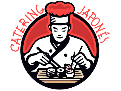 Isologotipo de catering japonés branding catering isotipo logo sushi