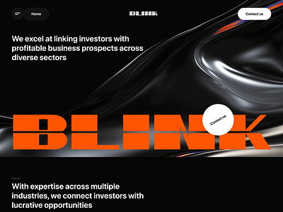 BLINK Investment Company Landing Page business clean dark finance financial fintech homepage interface invest investing investment landing landing page minimal typography ui web web design website