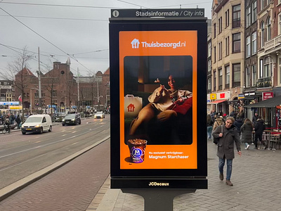 Magnum Launch OOH ad advertising amsterdam brand design digital food graphic design ice cream magnum ooh orange print