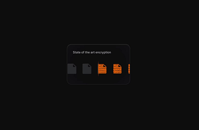 File Decryption Framer Interaction black card dark decryption design system encryption microinteraction motion graphics orange security ui ui kit