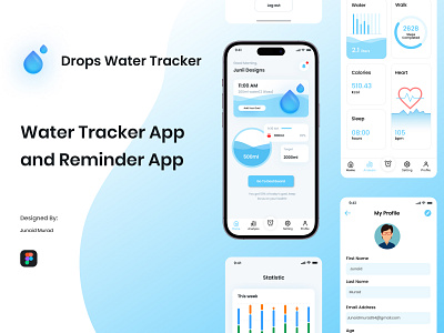 Daily Water Tracker App 3d animation branding graphic design logo motion graphics ui