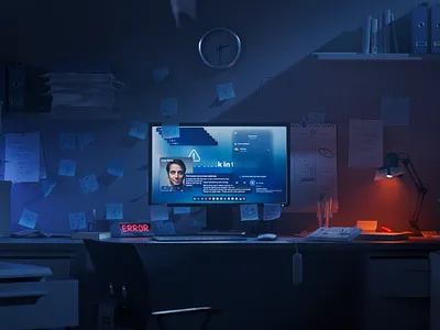 Night Office #110_Incident 3d cinema4d design logo motion motion graphics night office redshift render trend ui