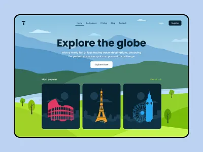Travel Website Concept landing page ui travel travel concept travel landing page travel uiux travel visual design travel website ui design uiux website website ui