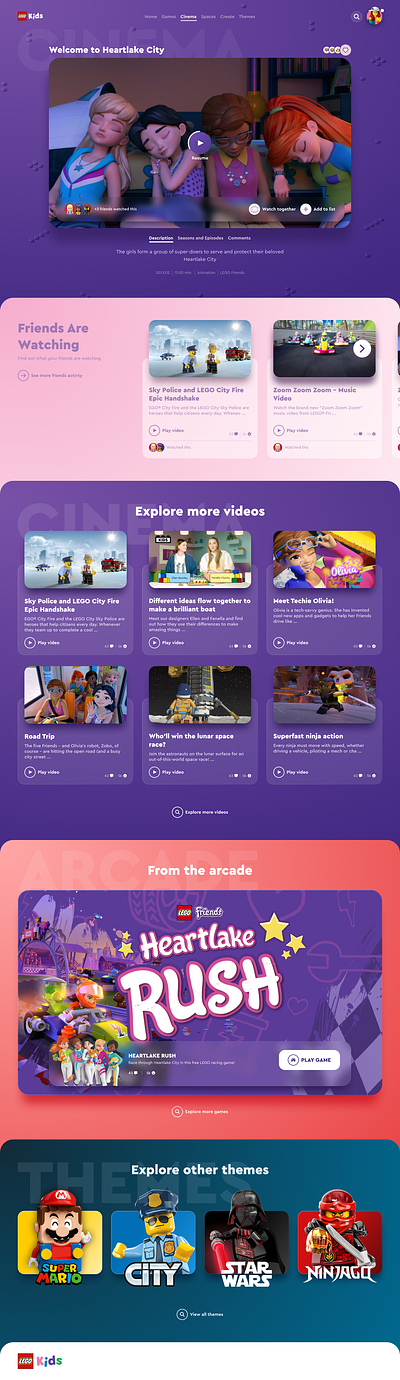 kids.lego.com - Visual Exploration cards content content design design landing page lego ui video web design