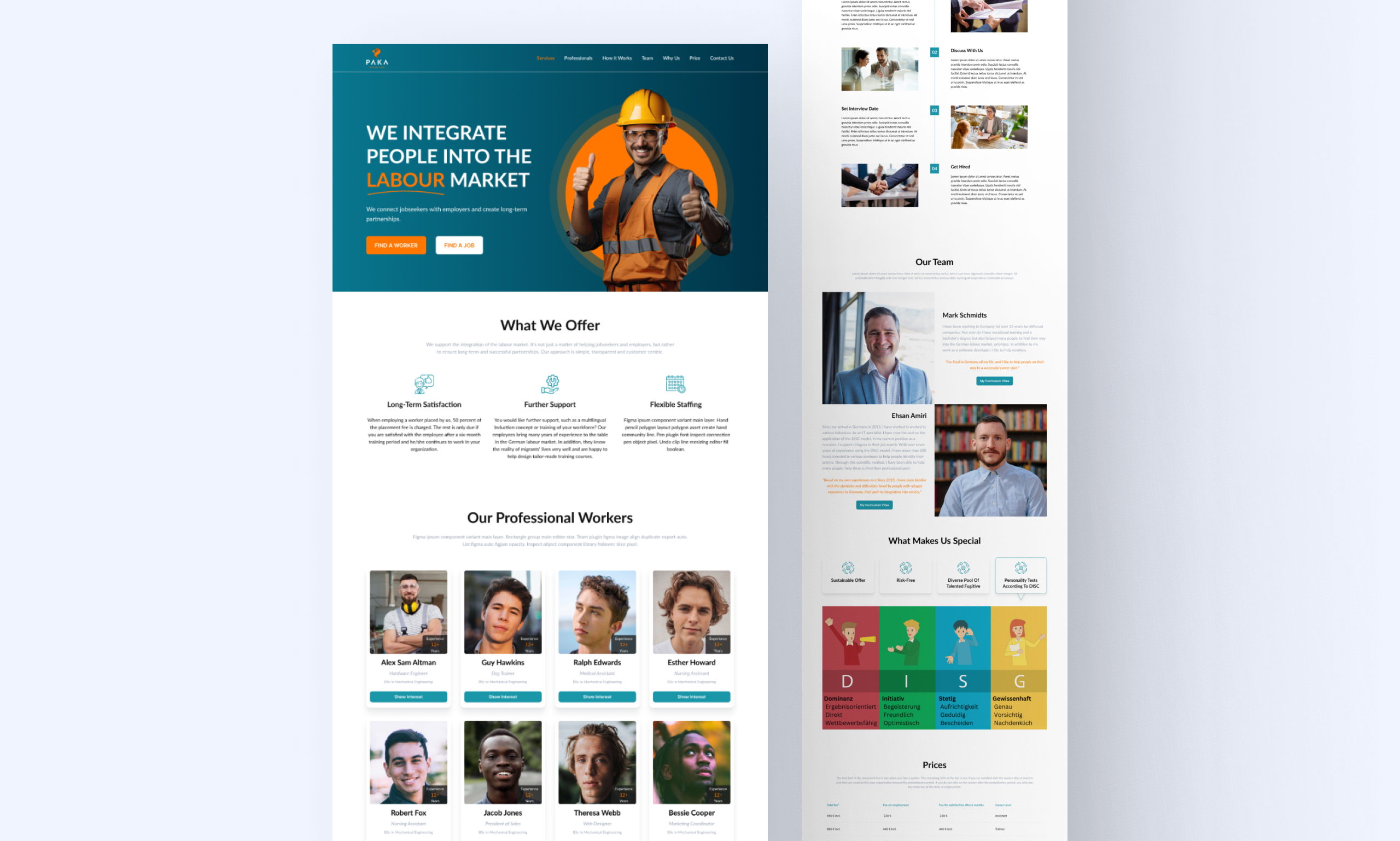 Professional Worker Hiring Service Landing Page Design labour landing page design landingpage ui ui design uiux website concept website design worker