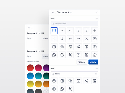 Choose Icon/Colors admin panel choose clean color picker colorful components dashboard figma hugeicons hugeiconspro icon picker magicdesigns magicdesigns.co mason masonwellington panel picker saas ui