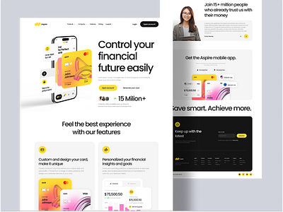 Aspire - Financial Landing Page design finance finance landing page landing page uxui design