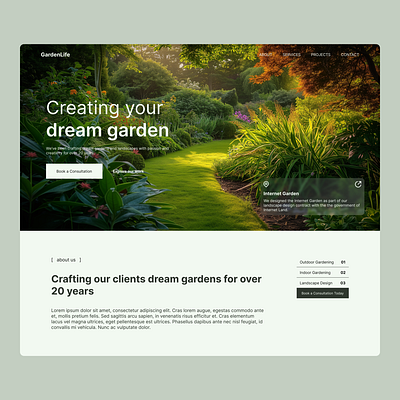 GardenLife - Gardening & Landscape business website landing page ui ui design website website design website ui
