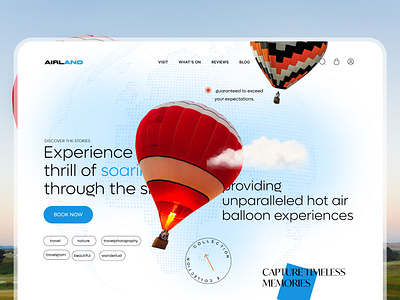 AIRLAND- Air balloons Landing Page air figma home landing page popular travel trending ui ux web design